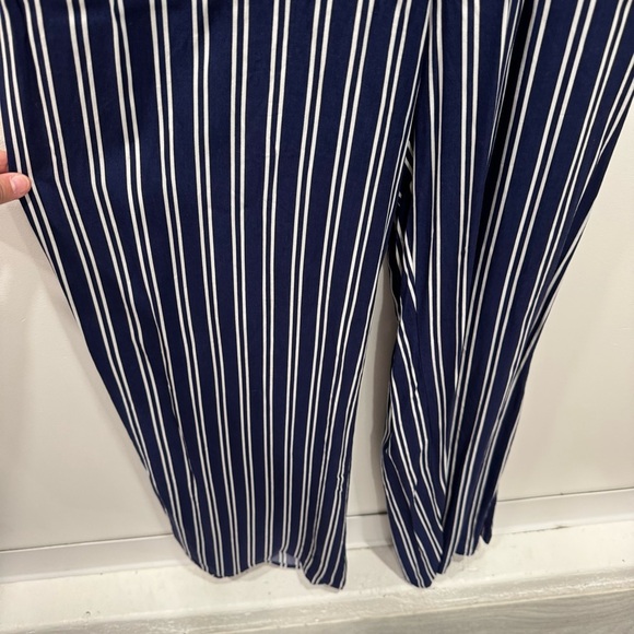 Jack by BB Dakota All The Way Up Striped Halter Wide Leg Jumpsuit Open Back 6 - Picture 5 of 9